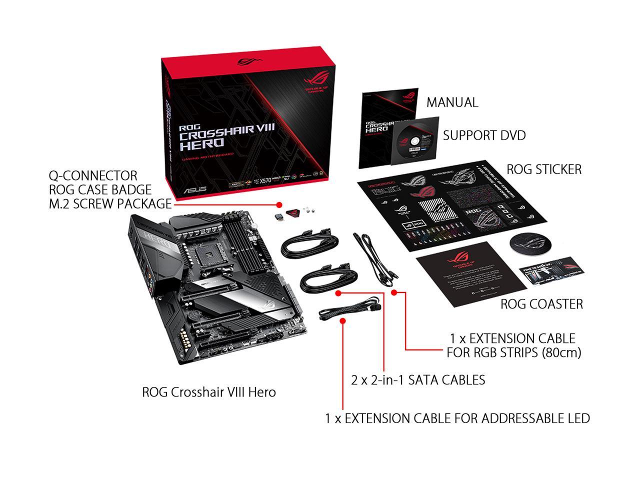 Asus Amd Am4 Rog X570 Crosshair Viii Hero Atx Motherboard With Pcie 4.0, 2.5Gbps Lan, Dual M.2, Sata 6Gb/S, Usb 3.2 Gen 2