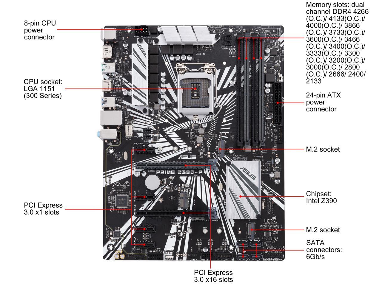 Asus Prime Z390-P Lga 1151 (300 Series) Intel Z390 Sata 6Gb/S Atx Intel Motherboard