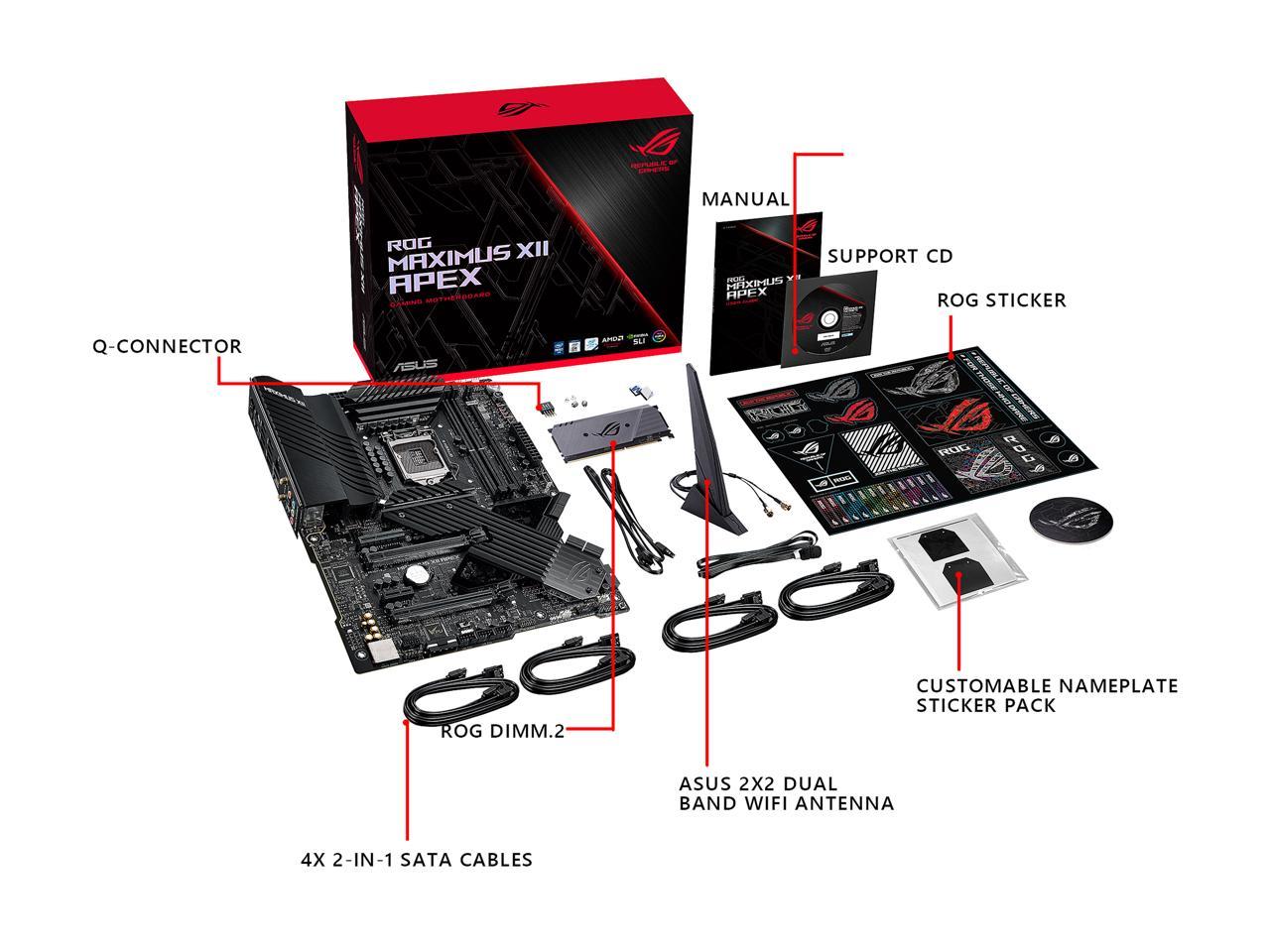 Asus Rog Maximus Xii Apex (Wifi 6) Lga 1200 Intel Z490 Sata 6Gb/S Atx Intel Motherboard (16 Power