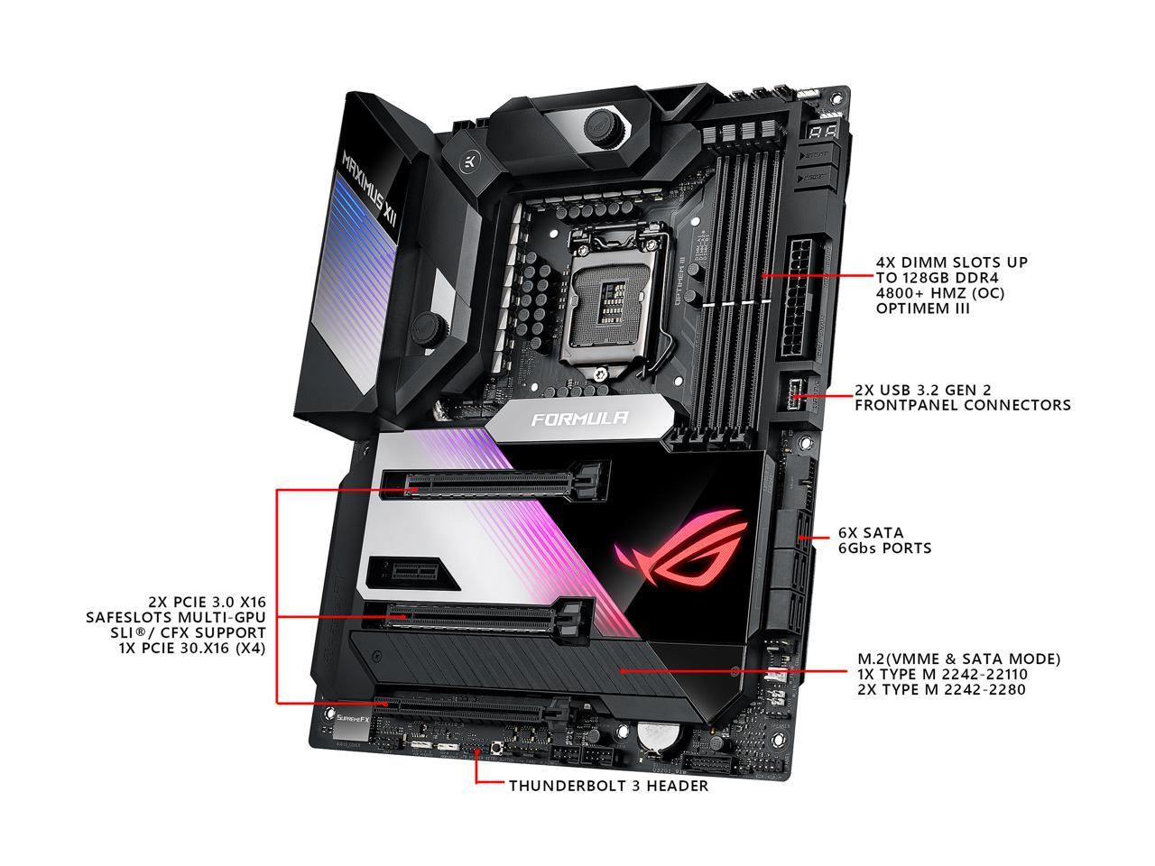 Asus Rog Maximus Xii Formula (Wifi 6) Lga 1200 Intel Z490 Sata 6Gb/S Atx Intel Motherboard (16 Power