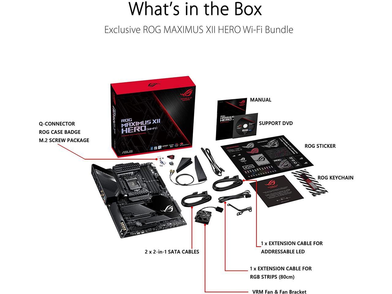 Asus Rog Maximus Xii Hero (Wi-Fi) Lga 1200 (Intel 10Th Gen) Intel Z490 (Wifi 6) Sata 6Gb/S Atx Intel