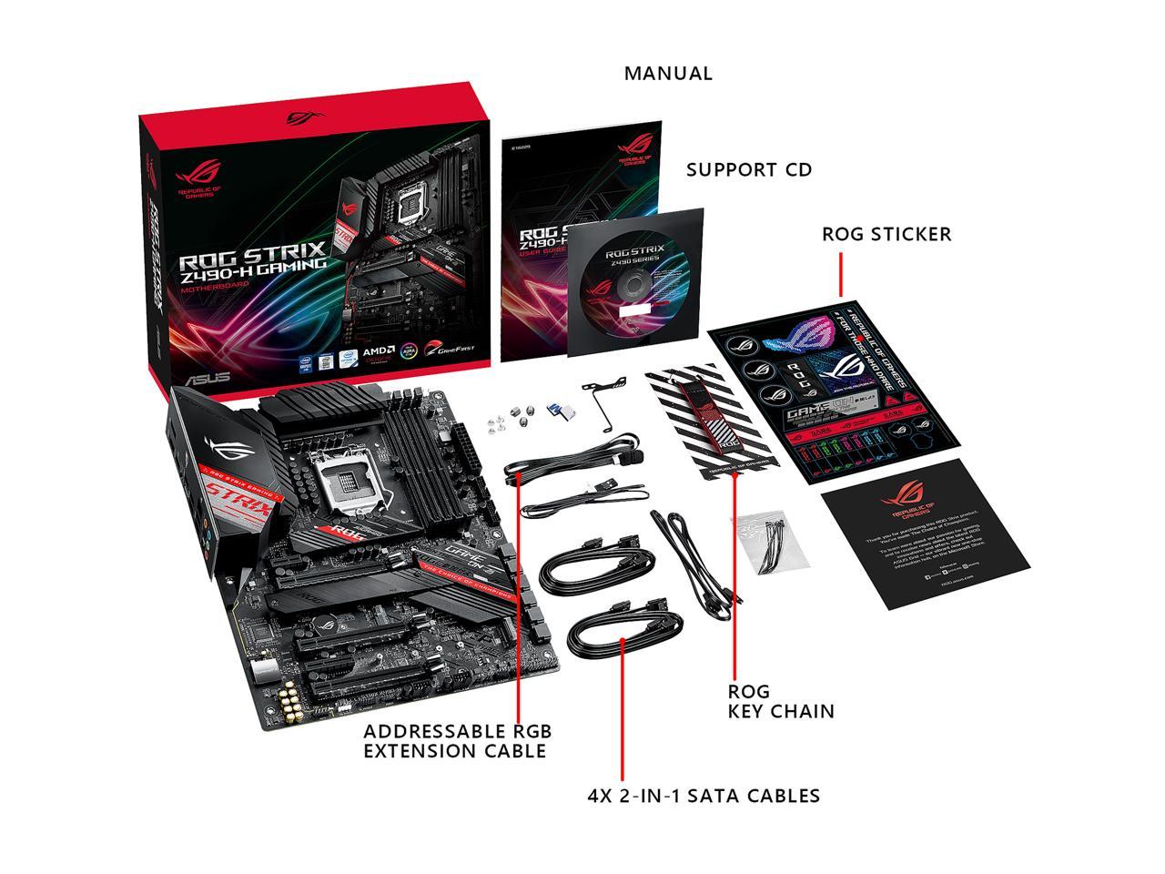 Asus Rog Strix Z490-H Gaming Lga 1200 (Intel 10Th Gen) Intel Z490 Sata 6Gb/S Atx Intel Motherboard