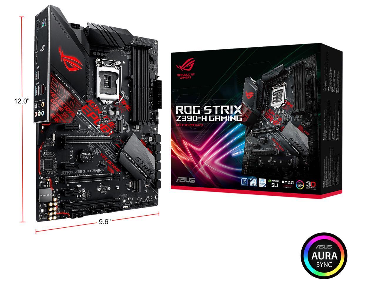 Asus Rog Strix Z390-H Gaming Motherboard Lga1151 (Intel 8Th And 9Th Gen) Atx Ddr4 Dp Hdmi M.2 Usb 3.1 Gen2 Gigabit Lan