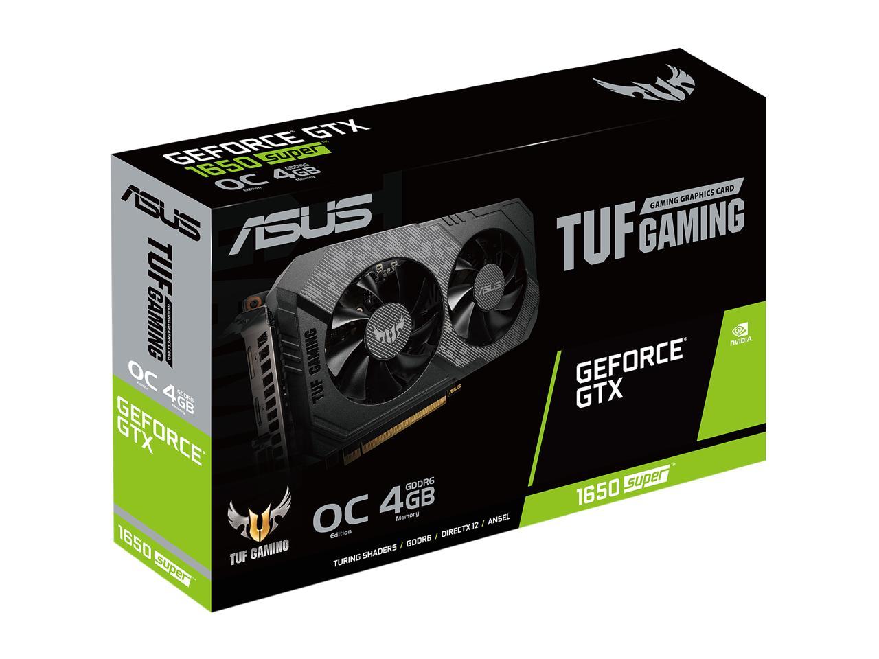 Asus Tuf Gaming Geforce Gtx 1650 Super Overclocked 4Gb Edition Hdmi Dp Dvi Gaming Graphics Card (Tuf-Gtx1650S-O4G-Gaming)