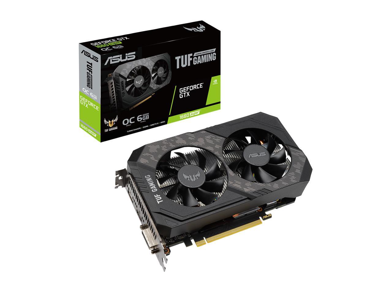 Asus Tuf Gaming Geforce Gtx 1660 Super Overclocked 6Gb Edition Hdmi Dp Dvi Gaming Graphics Card (Tuf-Gtx1660S-O6G-Gaming)