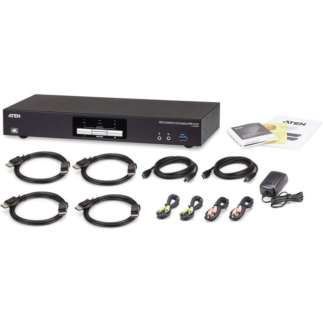 ATEN 2-Port USB 3.0 4K DisplayPort Dual Display KVMP Switch-TAA Compliant CS1942DP