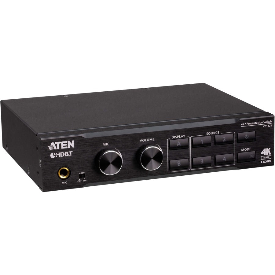 ATEN 4 x 2 True 4K Presentation Matrix Switch with Scaling, DSP, and HDBaseT-Lite VP1421