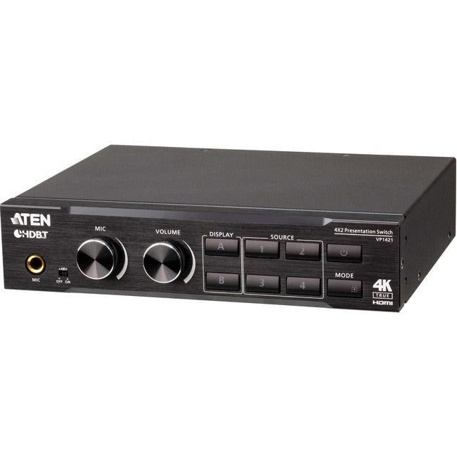 ATEN 4 x 2 True 4K Presentation Matrix Switch with Scaling, DSP, and HDBaseT-Lite VP1421