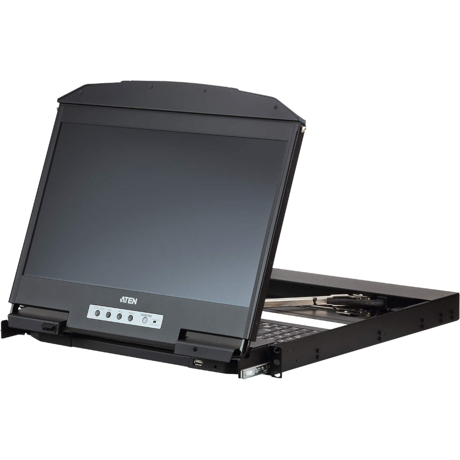 ATEN CL3800 LCD KVM Console with Standard Rack Mount Kit-TAA Compliant CL3800NW