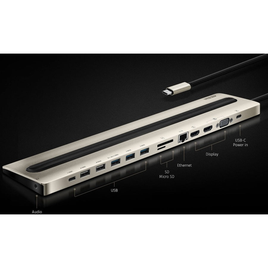 ATEN UH3237 USB-C Multiport Dock with Power Pass-Through