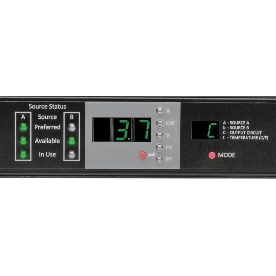 ATS PDU Monitored Power Distribution Unit - 3.8kW Single-Phase IEC309 16A | Tripp Lite by Eaton PDUMNH16HVAT