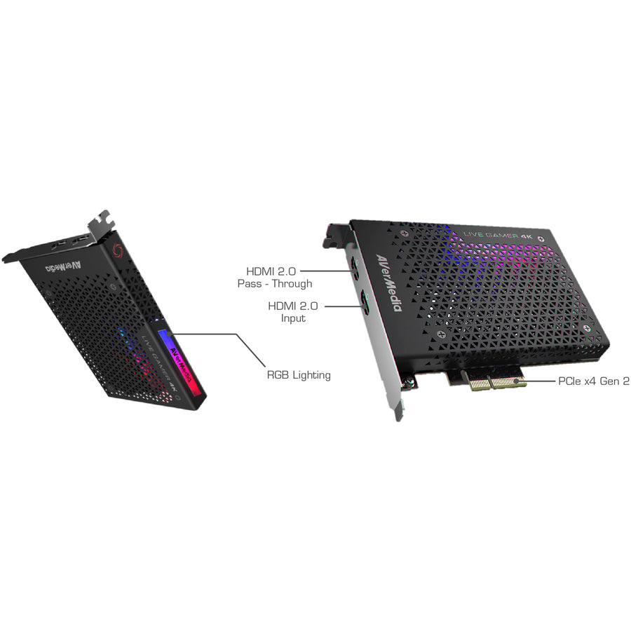 AVerMedia Live Gamer 4K PCIe Capture Card with RGB Lighting GC573