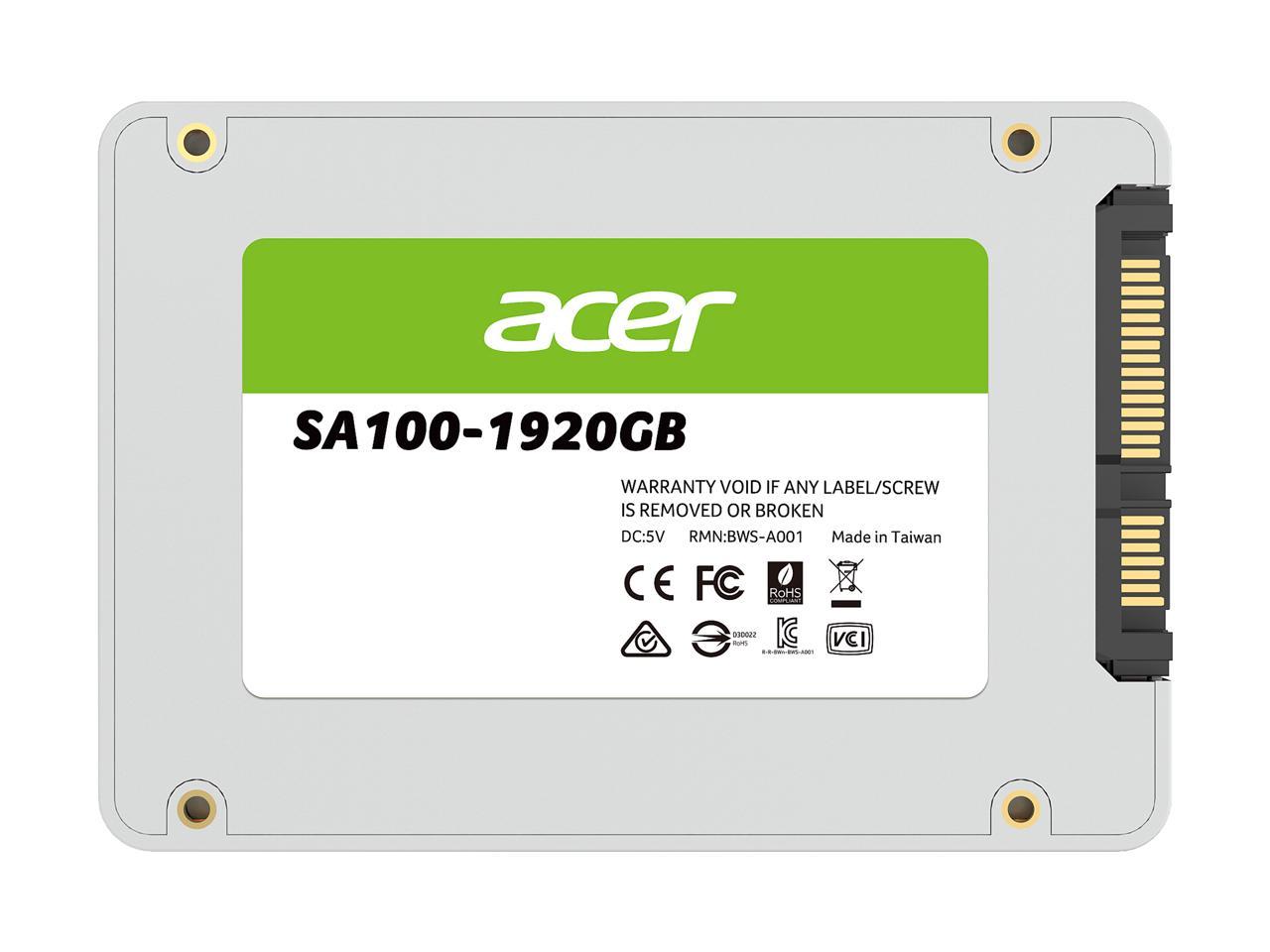 Acer Sa100 2.5" 1.92Tb Sata Internal Solid State Drive (Ssd) Bl.9Bwwa.105