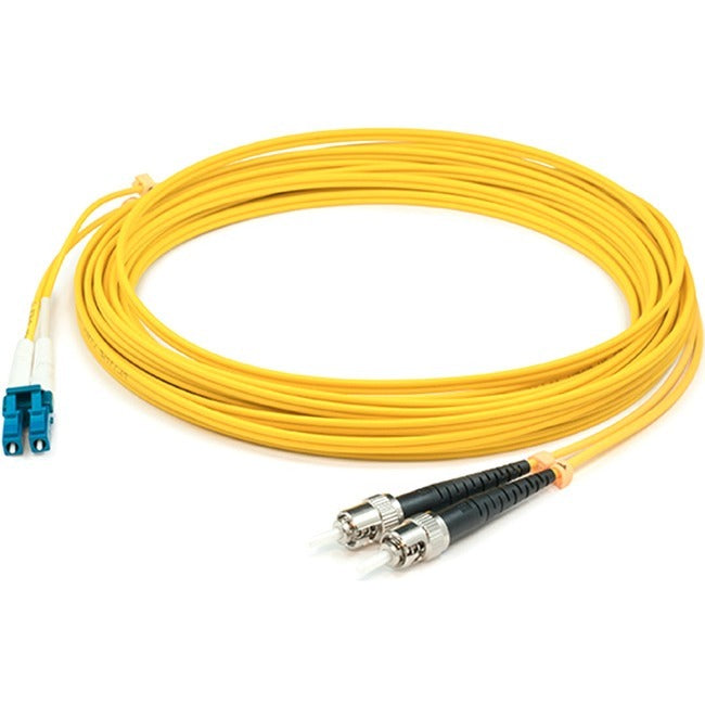 AddOn 12m LC (Male) to ST (Male) Straight Yellow OS2 Duplex Plenum Fiber Patch Cable ADD-ST-LC-12M9SMFP