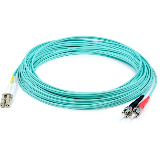 AddOn 16m LC (Male) to ST (Male) Straight Aqua OM4 Duplex LSZH Fiber Patch Cable ADD-ST-LC-16M5OM4LZ