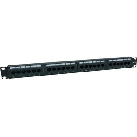 AddOn 19-inch Cat6 24-Port Straight Patch Panel with 110-Type 1U ADD-PPST-24P110C6