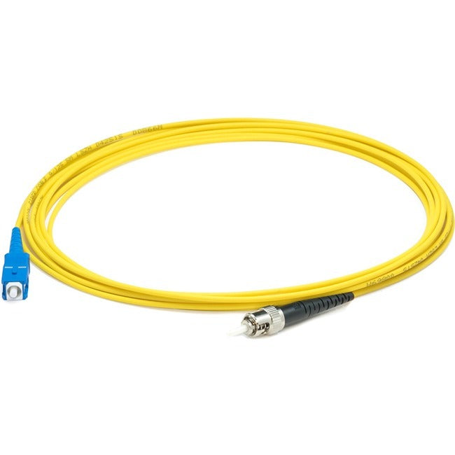 AddOn 20m SC (Male) to ST (Male) Straight Yellow OS2 Simplex LSZH Fiber Patch Cable ADD-ST-SC-20MS9SMFLZ