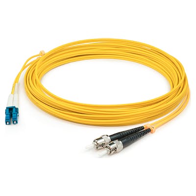 AddOn 2m LC (Male) to ST (Male) Yellow OM1 Duplex Fiber OFNR (Riser-Rated) Patch Cable ADD-ST-LC-2M6MMF-YW
