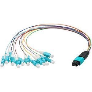 Addon 30Cm Mpo (Male) To 12Xlc (Male) 12-Strand Multicolored Om3 Duplex Fiber Fanout Cable