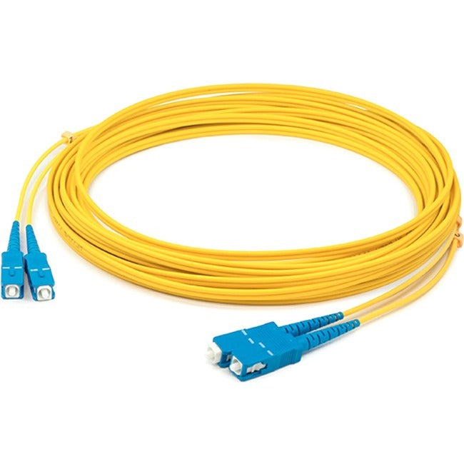 AddOn 34m SC (Male) to SC (Male) Straight Yellow OS2 Duplex Plenum Fiber Patch Cable ADD-SC-SC-34M9SMFP