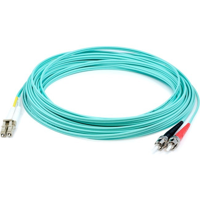 AddOn 41m LC (Male) to ST (Male) Straight Aqua OM4 Duplex Plenum Fiber Patch Cable ADD-ST-LC-41M5OM4P