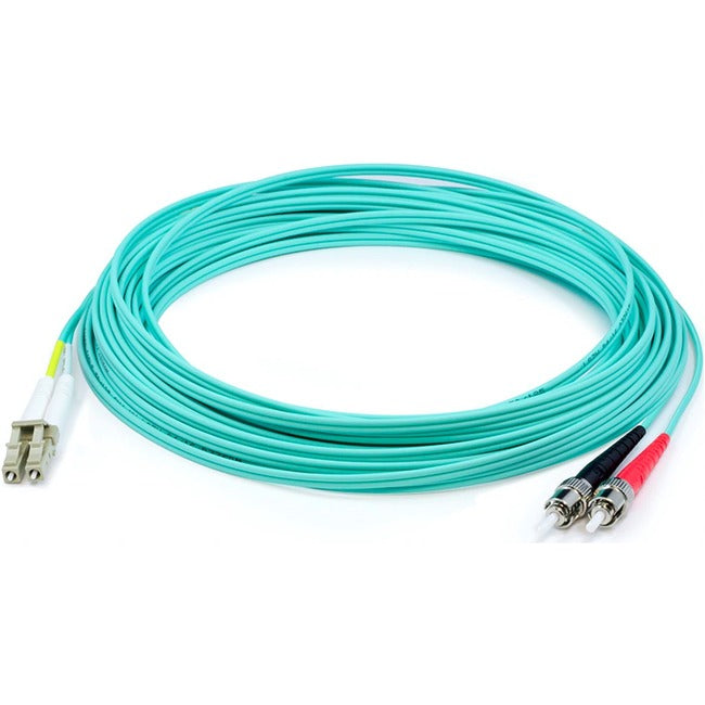 AddOn 59m LC (Male) to ST (Male) Straight Aqua OM4 Duplex Plenum Fiber Patch Cable ADD-ST-LC-59M5OM4P