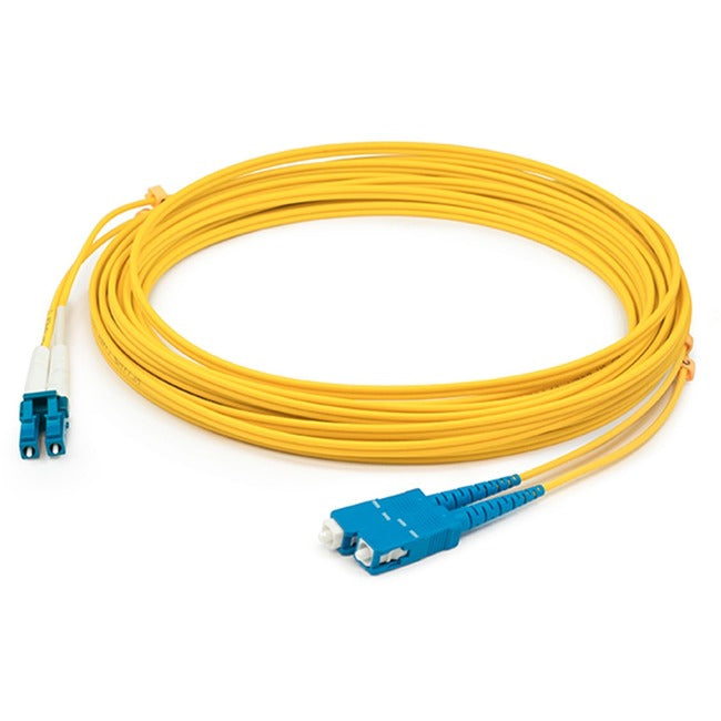 AddOn 64m LC (Male) to SC (Male) Straight Yellow OS2 Duplex Plenum Fiber Patch Cable ADD-SC-LC-64M9SMFP