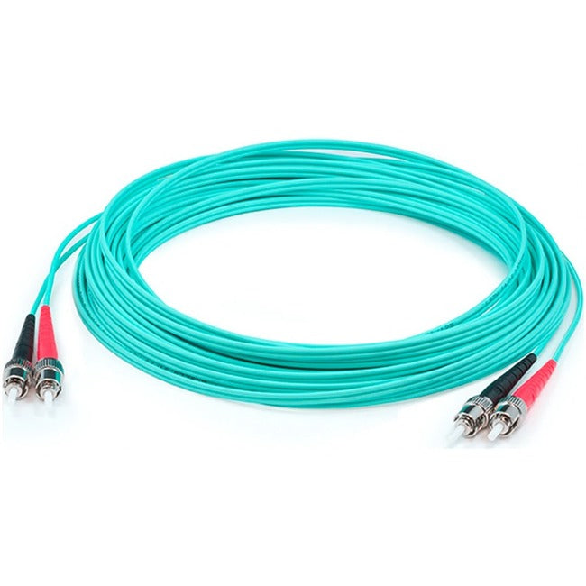 AddOn 64m ST (Male) to ST (Male) Straight Aqua OM4 Duplex LSZH Fiber Patch Cable ADD-ST-ST-64M5OM4LZ