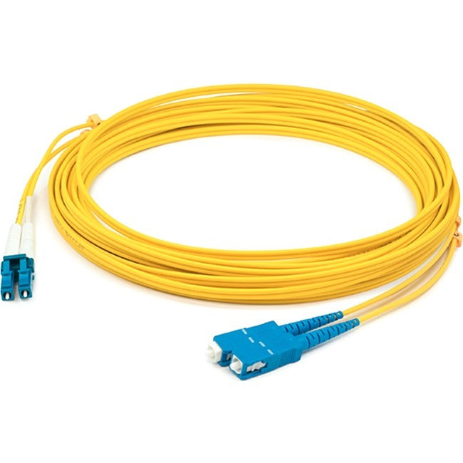 AddOn 93m LC (Male) to SC (Male) Straight Yellow OS2 Duplex Plenum Fiber Patch Cable ADD-SC-LC-93M9SMFP