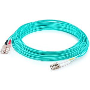AddOn 94m LC (Male) to SC (Male) Straight Aqua OM4 Duplex LSZH Fiber Patch Cable ADD-SC-LC-94M5OM4LZ