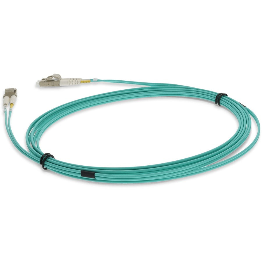 AddOn 9m LC (Male) to LC (Male) Straight Aqua OM4 Duplex LSZH Fiber Patch Cable ADD-LC-LC-9M5OM4LZ