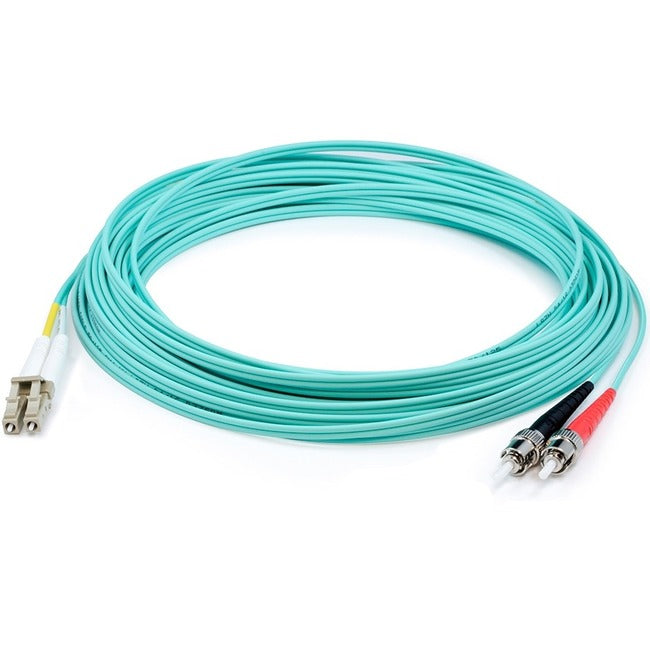 AddOn 9m LC (Male) to ST (Male) Aqua OM3 Duplex Fiber OFNR (Riser-Rated) Patch Cable ADD-ST-LC-9M5OM3
