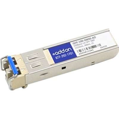 AddOn Alcatel-Lucent Nokia iSFP-100-SM40 Compatible TAA Compliant 100Base-LH SFP Transceiver (SMF, 1310nm, 40km, LC, Rugged) iSFP-100-SM40-AO