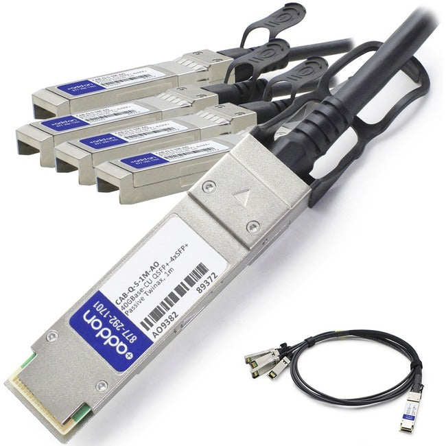AddOn Arista Networks CAB-Q-S-1M Compatible TAA Compliant 40GBase-CU QSFP+ to 4xSFP+ Direct Attach Cable (Passive Twinax, 1m) CAB-Q-S-1M-AO