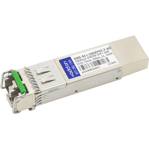 AddOn Cisco ONS ONS-SC+-10GEP55.7 Compatible TAA Compliant 10GBase-DWDM 100GHz SFP+ Transceiver (SMF, 1555.75nm, 80km, LC, DOM) ONS-SC+-10GEP55.7-AO