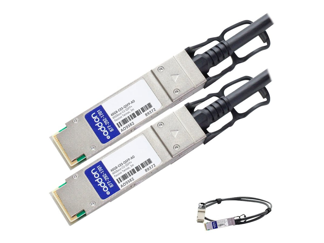 AddOn Enterasys 40GB-C03-QSFP Compatible TAA Compliant 40GBase-CU QSFP+ to QSFP+ Direct Attach Cable (Passive Twinax, 3m) 40GB-C03-QSFP-AO