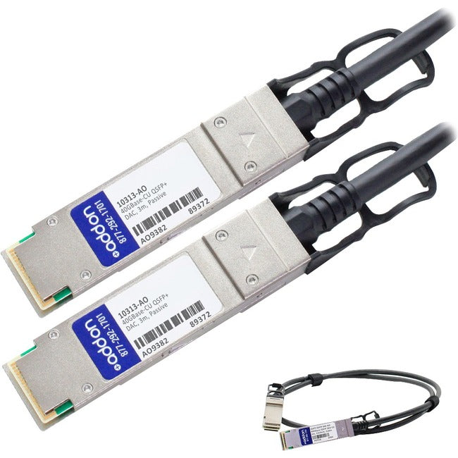AddOn Extreme Networks 10313 Compatible TAA Compliant 40GBase-CU QSFP+ to QSFP+ Direct Attach Cable (Passive Twinax, 3m) 10313-AO