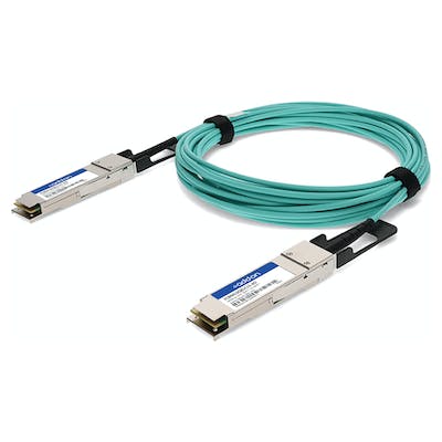 AddOn Finisar FCBN410QB1C15 Compatible TAA Compliant 40GBase-AOC QSFP+ to QSFP+ Direct Attach Cable (850nm, MMF, 15m) FCBN410QB1C15-AO