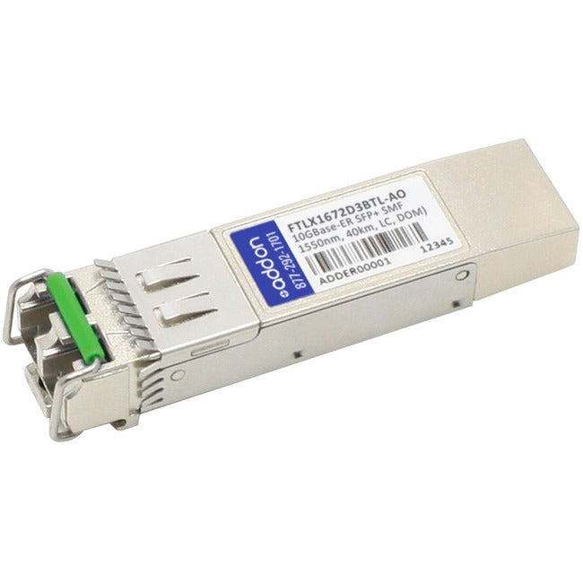 AddOn Finisar FTLX1672D3BTL Compatible TAA Compliant 10GBase-ER SFP+ Transceiver (SMF, 1550nm, 40km, LC, DOM) FTLX1672D3BTL-AO