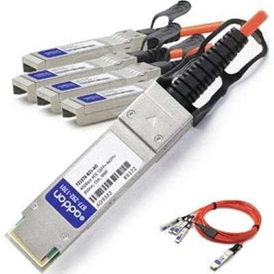 AddOn HP 721076-B21 Compatible TAA Compliant 40GBase-AOC QSFP+ to 4xSFP+ Direct Attach Cable (850nm, MMF, 15m) 721076-B21-AO