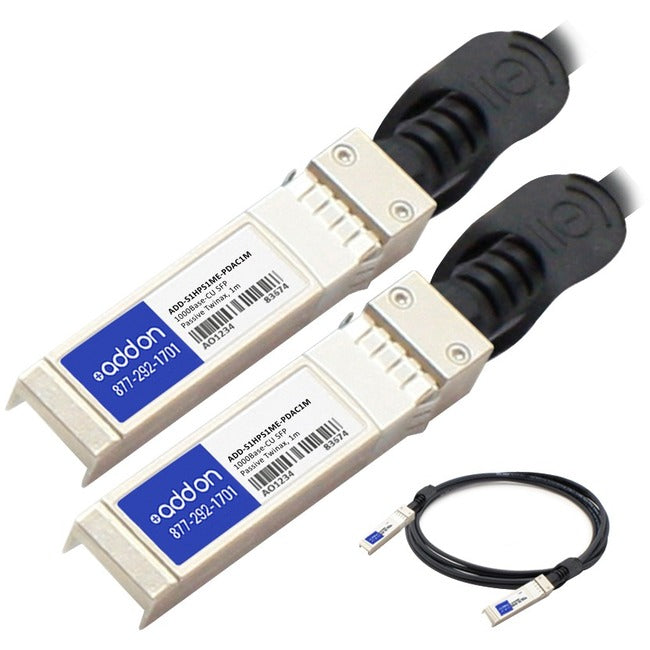 AddOn HP J4858C to Cisco Meraki MA-CBL-1G-1M Compatible TAA Compliant 1000Base-CU SFP to SFP Direct Attach Cable (Passive Twinax, 1m) ADD-S1HPS1ME-PDAC1M