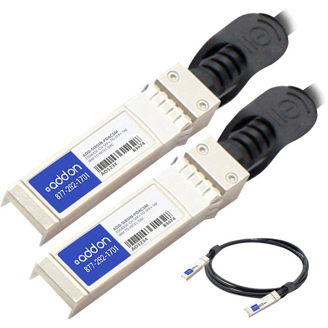 AddOn IBM 90Y9433 to Intel XDACBL5M Compatible TAA Compliant 10GBase-CU SFP+ to SFP+ Direct Attach Cable (Passive Twinax, 5m) ADD-SIBSIN-PDAC5M