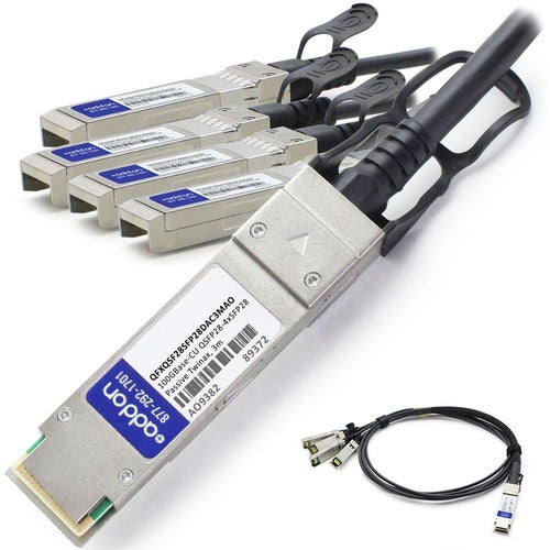AddOn Juniper Networks Compatible TAA Compliant 100GBase-CU QSFP28 to 4xSFP28 Direct Attach Cable (Passive Twinax, 3m) QFXQSF28SFP28DAC3MAO