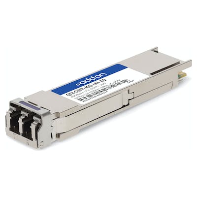 AddOn Juniper Networks QFX-QSFP-40G-LR4 Compatible TAA Compliant 40GBase-LR4 QSFP+ Transceiver (SMF, 1270nm to 1330nm, 10km, LC, DOM) QFX-QSFP-40G-LR4-AO
