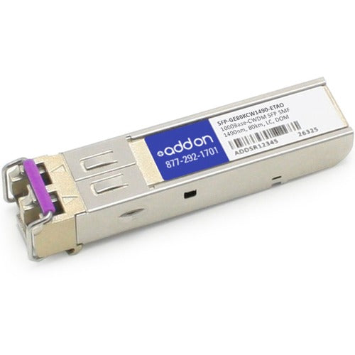AddOn Juniper Networks SFP-GE80KCW1490-ET Compatible TAA Compliant 1000Base-CWDM SFP Transceiver (SMF, 1490nm, 80km, LC, DOM) SFP-GE80KCW1490-ETAO