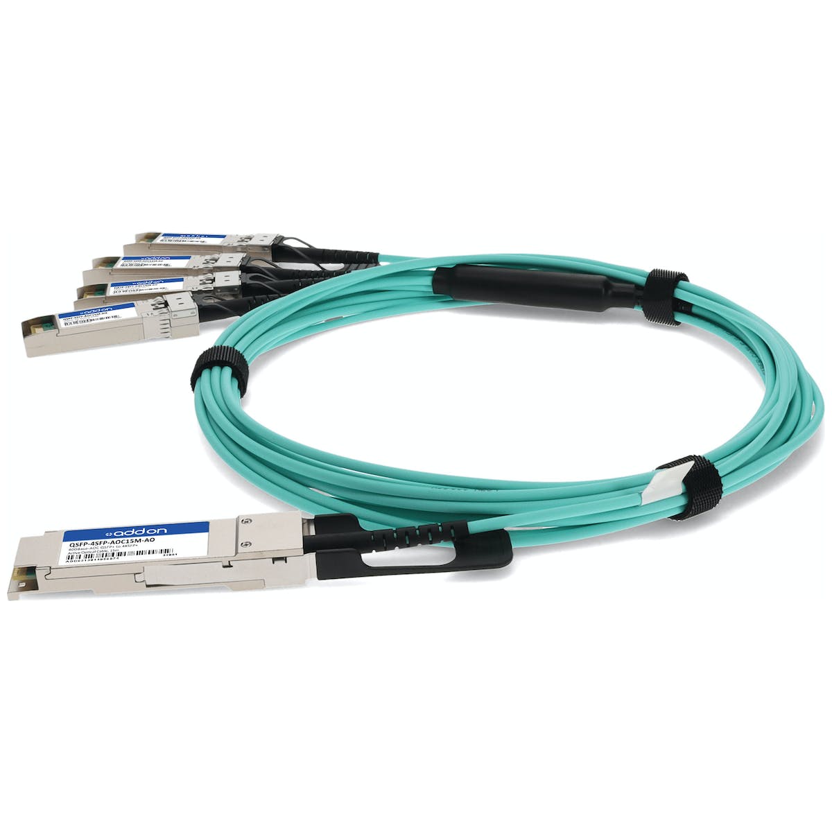AddOn MSA and TAA Compliant 40GBase-AOC QSFP+ to 4xSFP+ Direct Attach Cable (850nm, MMF, 15m) QSFP-4SFP-AOC15M-AO