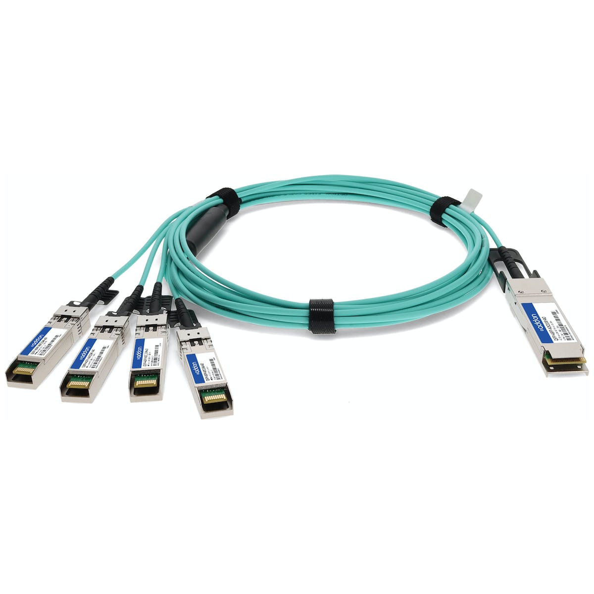 AddOn MSA and TAA Compliant 40GBase-AOC QSFP+ to 4xSFP+ Direct Attach Cable (850nm, MMF, 15m) QSFP-4SFP-AOC15M-AO