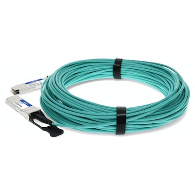 AddOn Mellanox MC220731V-030 Compatible TAA Compliant 56GBase-AOC QSFP+ to QSFP+ Direct Attach Cable (850nm, MMF, 30m) MC220731V-030-AO