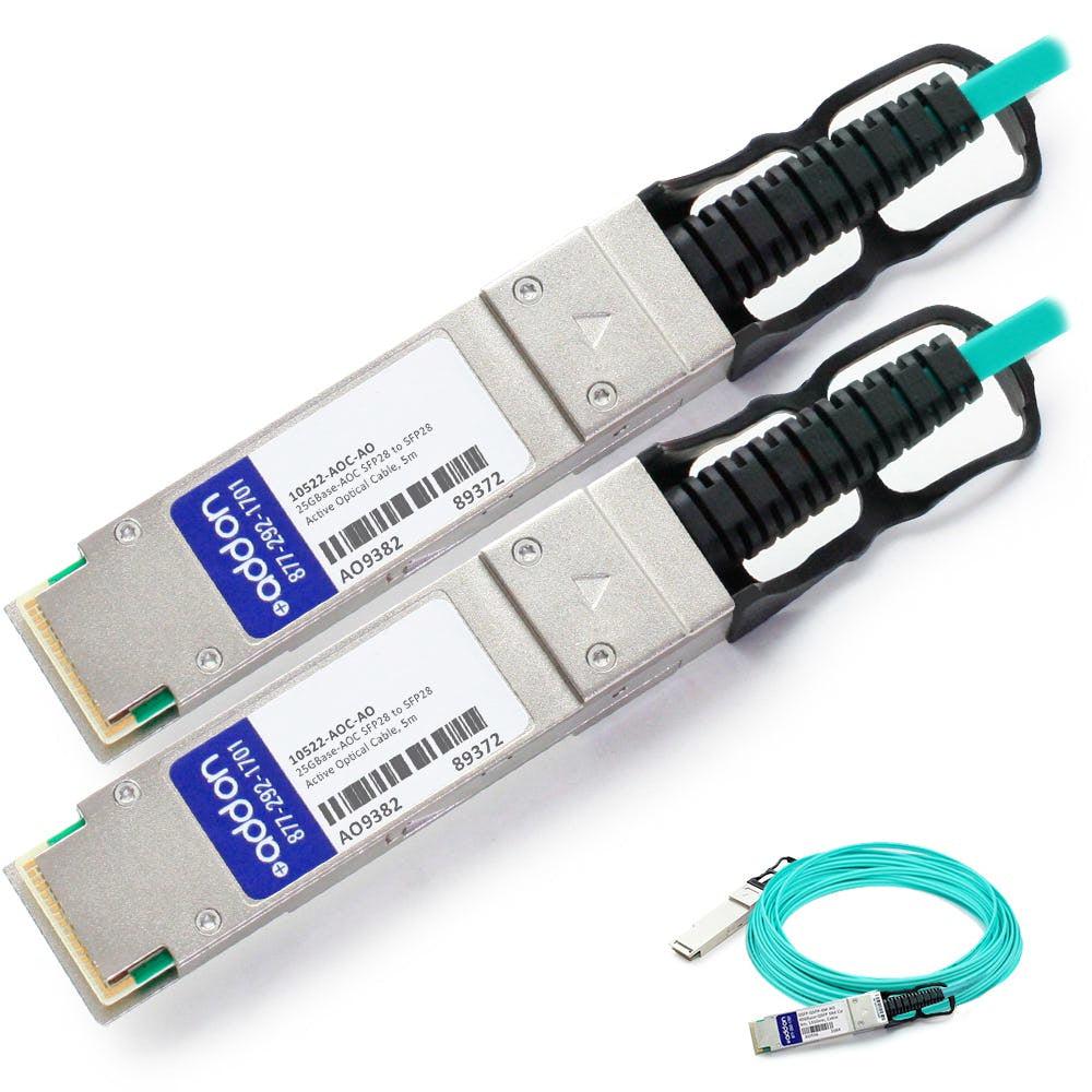 Addon Networks 10522-Aoc-Ao Infiniband Cable 5 M Sfp28 Black, Cyan, Metallic