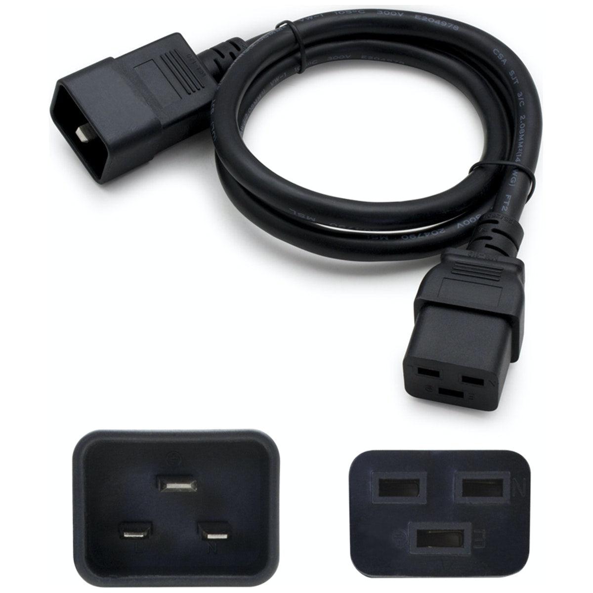 Addon Networks 4Ft C19 Female To C20 Male 12Awg 100-250V At 10A Black Power Cable